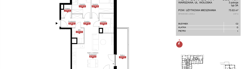 Mieszkanie w inwestycji: Modern Mokotów etap 3, budynek C1 i C2