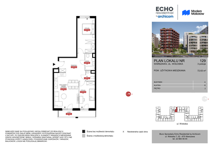 Mieszkanie w inwestycji: Modern Mokotów etap 1 budynek A, B1 i B2