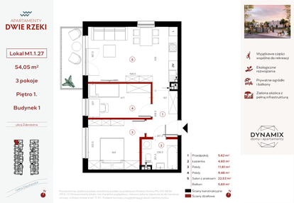 Mieszkanie w inwestycji: Apartamenty Dwie Rzeki