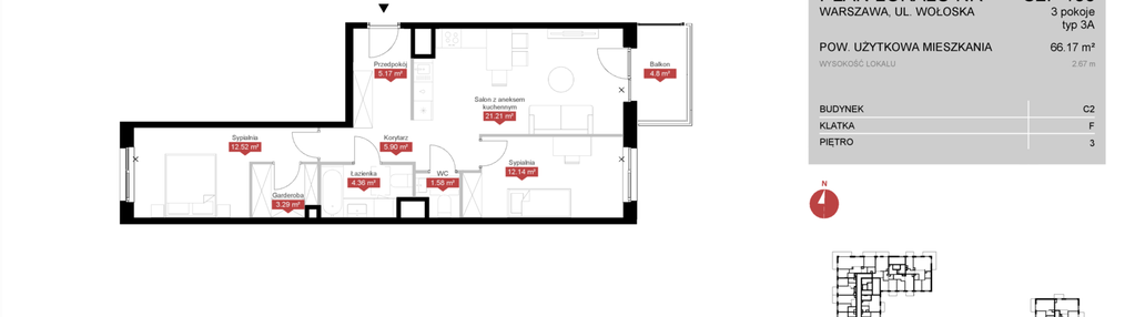 Mieszkanie w inwestycji: Modern Mokotów etap 3, budynek C1 i C2
