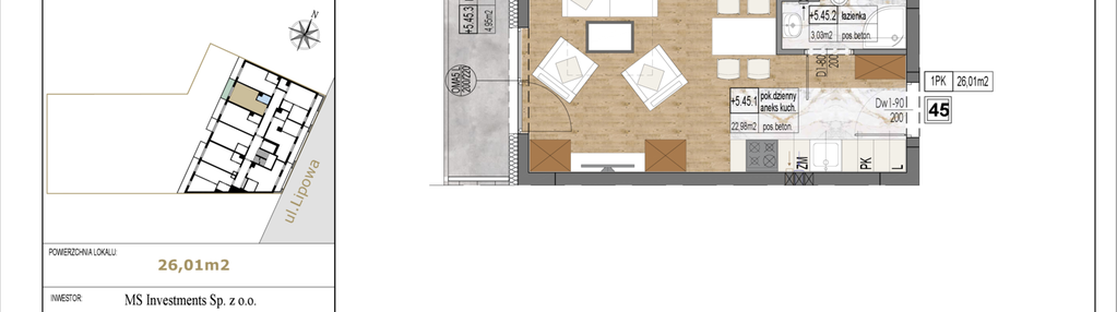 Mieszkanie w inwestycji: Lipowa 45