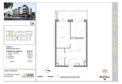Mieszkanie w inwestycji: Nowe Sady 85