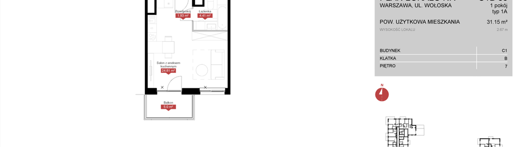 Mieszkanie w inwestycji: Modern Mokotów etap 3, budynek C1 i C2