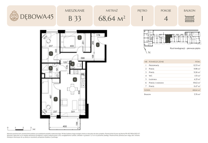 Mieszkanie w inwestycji: Dębowa 45