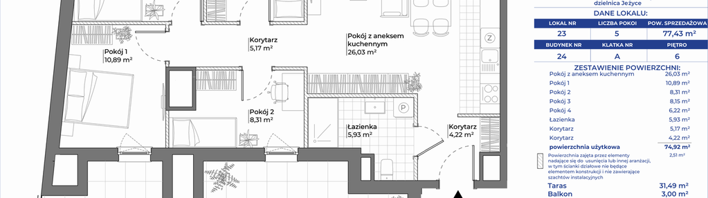 Mieszkanie w inwestycji: Ogrody Nałkowskiej
