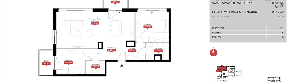 Mieszkanie w inwestycji: Modern Mokotów etap 3, budynek C1 i C2