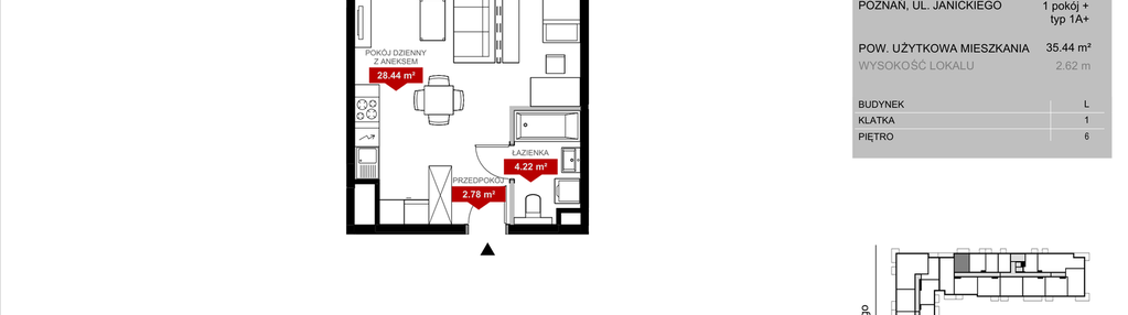 Mieszkanie w inwestycji: Wieża Jeżyce etap VI