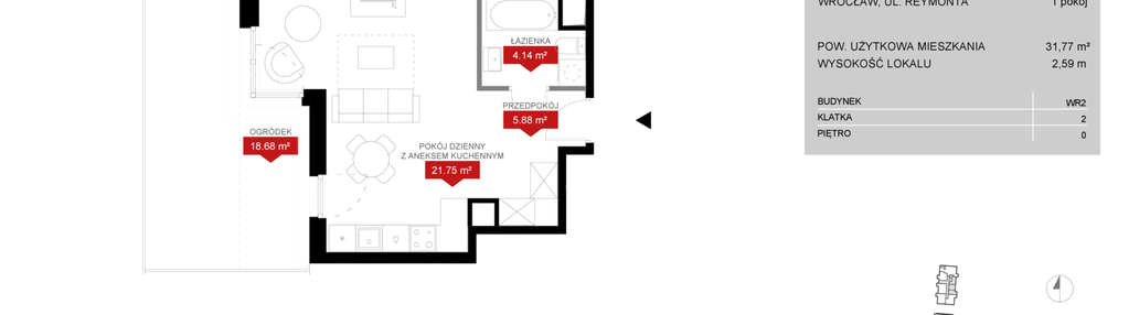 Mieszkanie w inwestycji: Przystań Reymonta