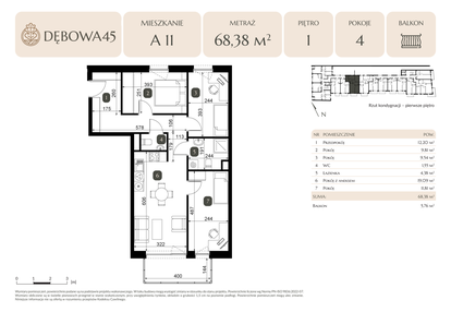 Mieszkanie w inwestycji: Dębowa 45