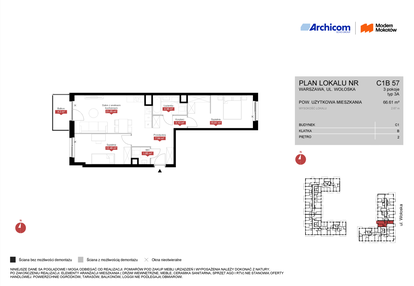Mieszkanie w inwestycji: Modern Mokotów etap 3, budynek C1 i C2