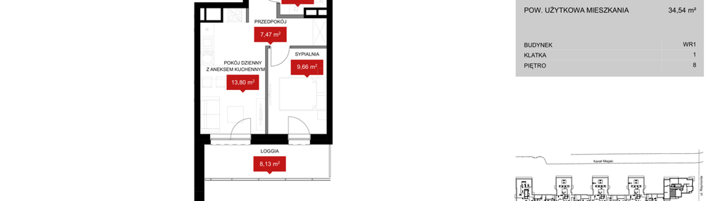Mieszkanie w inwestycji: Przystań Reymonta