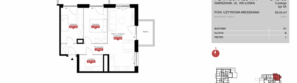 Mieszkanie w inwestycji: Modern Mokotów etap 4, budynek D1 i D2