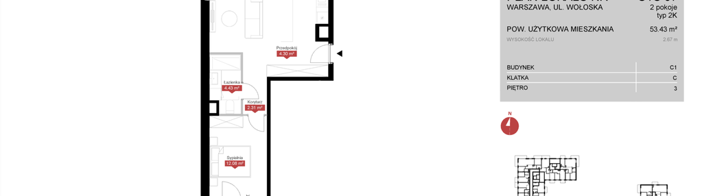 Mieszkanie w inwestycji: Modern Mokotów etap 3, budynek C1 i C2