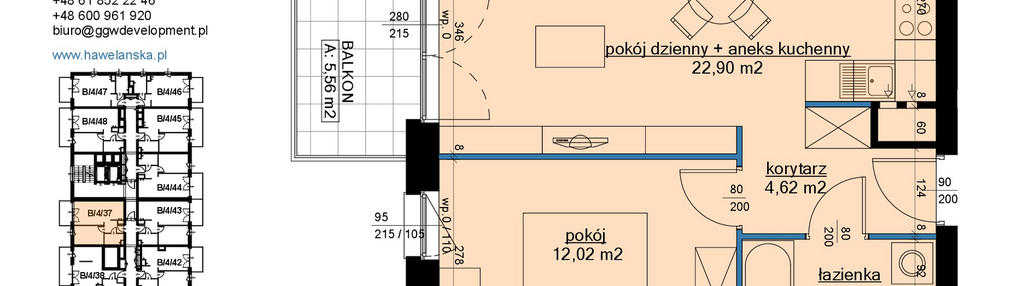 Mieszkanie w inwestycji: Osiedle Hawelańska etap III - bud. B