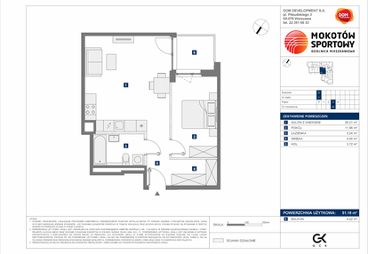 Mieszkanie w inwestycji: Mokotów Sportowy 1.1B