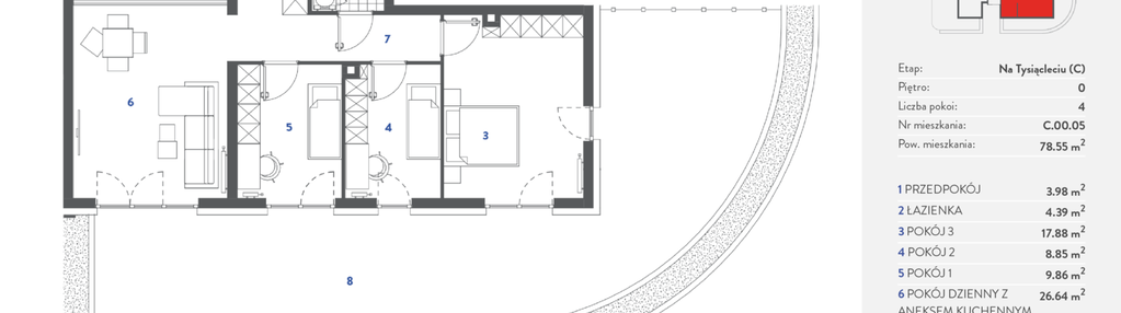 Mieszkanie w inwestycji: Mieszkaj w mieście - Na Tysiącleciu budynek C