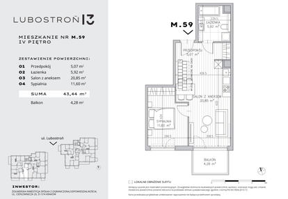 Mieszkanie w inwestycji: Lubostroń 13