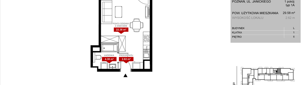 Mieszkanie w inwestycji: Wieża Jeżyce etap VI