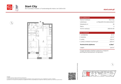 Mieszkanie w inwestycji: Start City etap IV