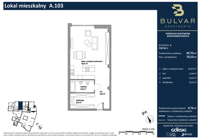Mieszkanie w inwestycji: Bulvar Apartments - etap I