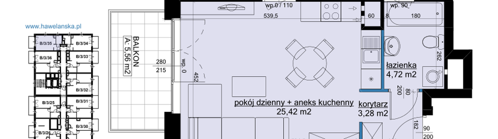 Mieszkanie w inwestycji: Osiedle Hawelańska etap III - bud. B