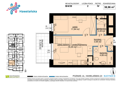 Mieszkanie w inwestycji: Osiedle Hawelańska etap III - bud. B