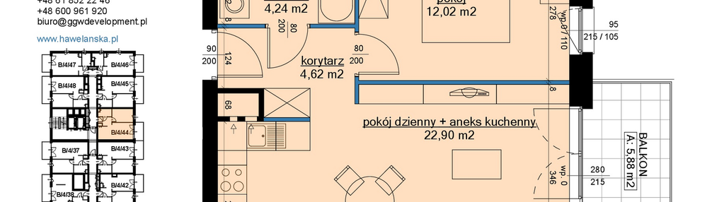 Mieszkanie w inwestycji: Osiedle Hawelańska etap III - bud. B