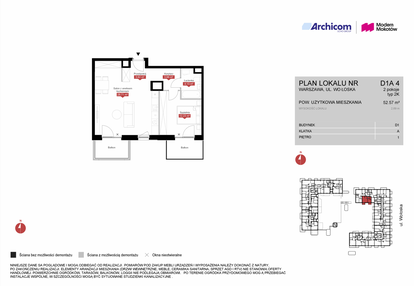 Mieszkanie w inwestycji: Modern Mokotów etap 4, budynek D1 i D2