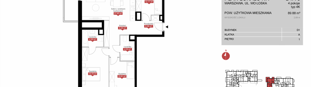 Mieszkanie w inwestycji: Modern Mokotów etap 4, budynek D1 i D2
