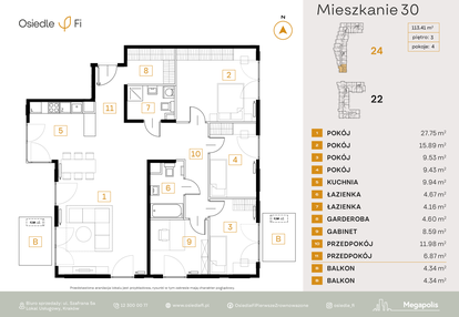 Mieszkanie w inwestycji: Osiedle Fi bud. 22, 24