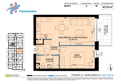 Mieszkanie w inwestycji: Osiedle Hawelańska etap III - bud. B