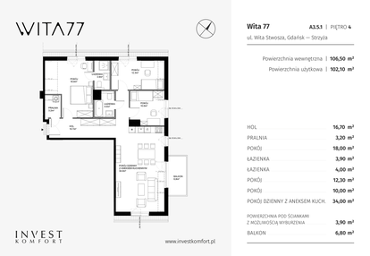 Mieszkanie w inwestycji: Wita 77