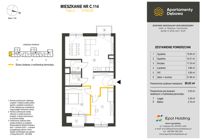 Mieszkanie w inwestycji: Apartamenty Dębowa