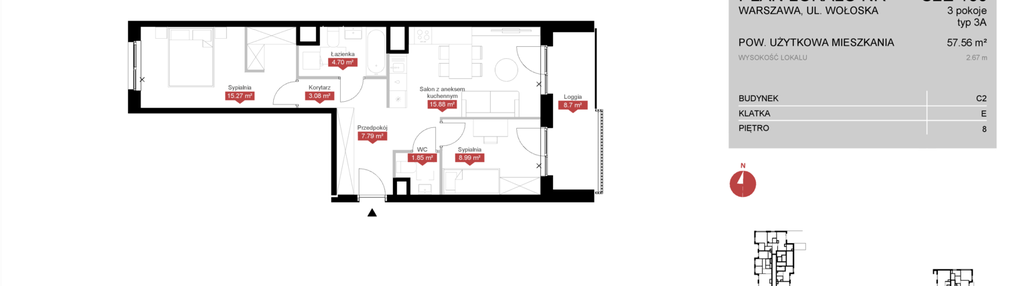 Mieszkanie w inwestycji: Modern Mokotów etap 3, budynek C1 i C2