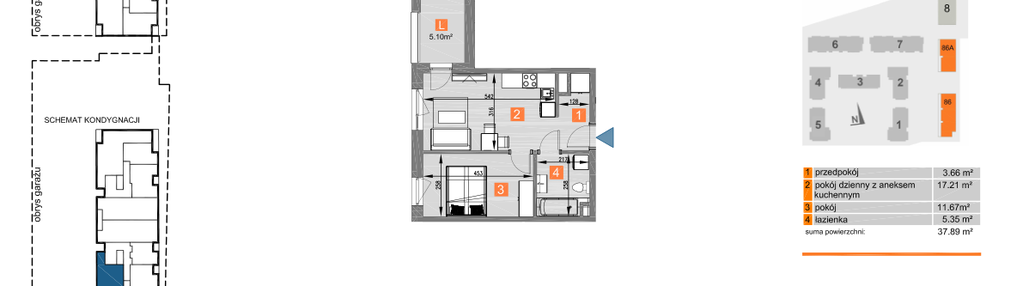Mieszkanie w inwestycji: Piasta Towers bud. 86 i 86A