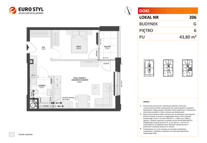 Mieszkanie w inwestycji: DOKI etap II (bud. G)
