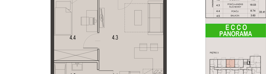 Mieszkanie w inwestycji: Ecco Panorama etap II budynki C, D