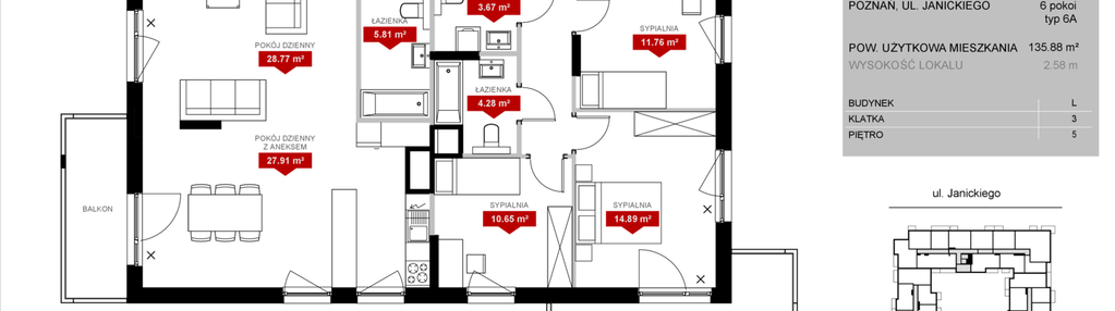 Mieszkanie w inwestycji: Wieża Jeżyce etap VI