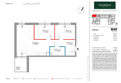 Mieszkanie w inwestycji: Grunwald Między Drzewami etap II