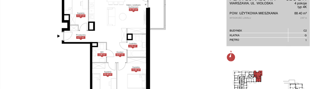 Mieszkanie w inwestycji: Modern Mokotów etap 3, budynek C1 i C2