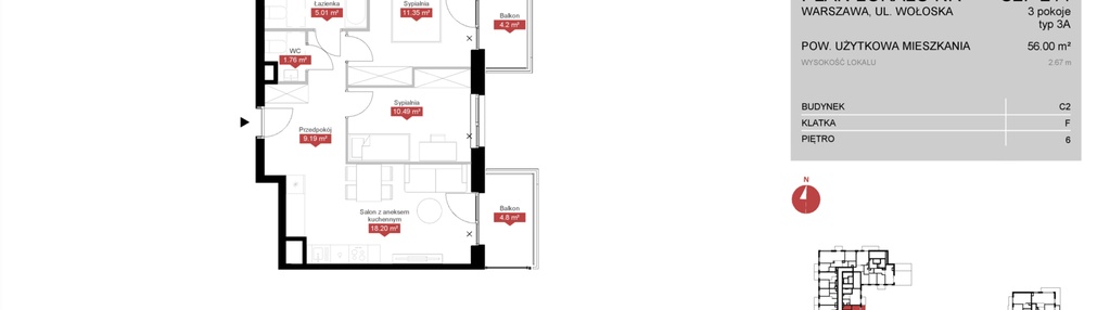 Mieszkanie w inwestycji: Modern Mokotów etap 3, budynek C1 i C2