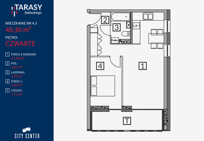 Mieszkanie w inwestycji: Tarasy Sobieskiego