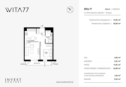 Mieszkanie w inwestycji: Wita 77