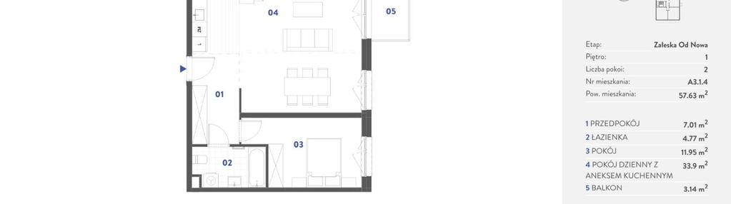 Mieszkanie w inwestycji: Mieszkaj w Mieście - Załęska od Nowa
