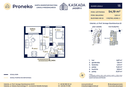 Mieszkanie w inwestycji: Kaskada Jasień - etap II