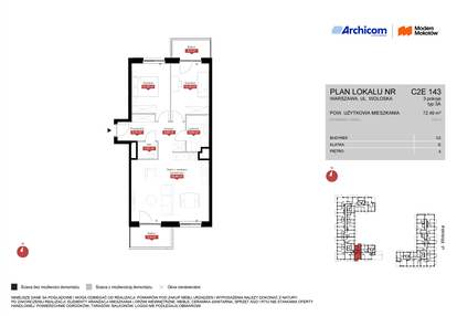 Mieszkanie w inwestycji: Modern Mokotów etap 3, budynek C1 i C2