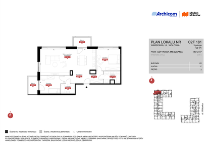Mieszkanie w inwestycji: Modern Mokotów etap 3, budynek C1 i C2
