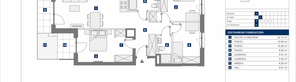 Mieszkanie w inwestycji: Mokotów Sportowy 1.1B
