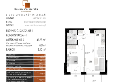 Mieszkanie w inwestycji: Osiedle Farbiarska