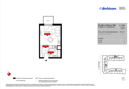 Mieszkanie w inwestycji: Wieża Jeżyce etap VI